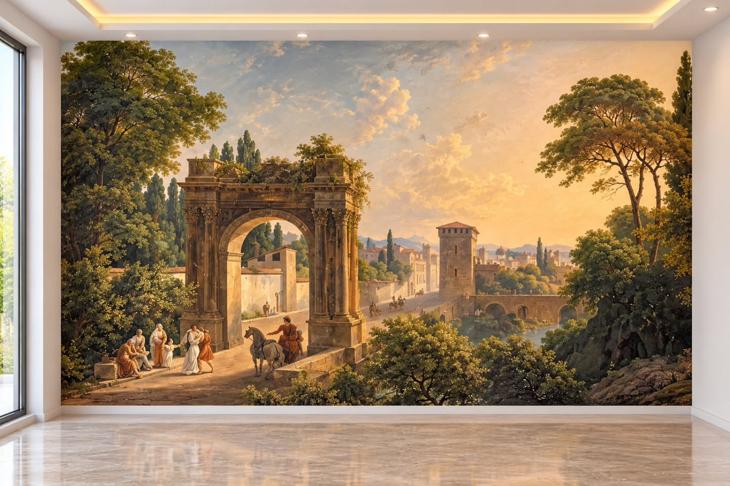Kadim Şehir 3D duvar posteri, düz tasarım görünümü