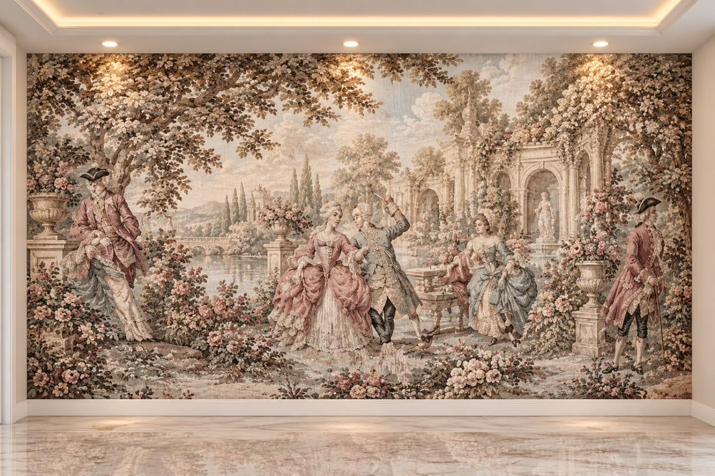 Geçmişin İhtişamı 3D duvar posteri, düz tasarım görünümü