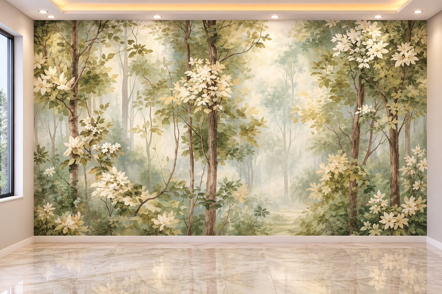 Pastel Çiçek IV 3D duvar posteri, düz tasarım görünümü