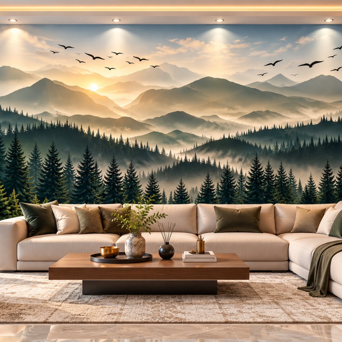 Doğanın Sonsuz Güzelliği 3D duvar posteri, döşenmiş oda görünümü